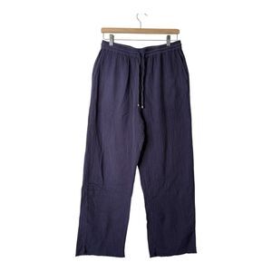 Rails Agnes Pull-On Pants Size S Navy Gauzy Boho Coastal Minimalist Raw Hem